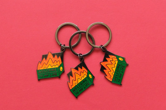 Welcome to My Life Enamel Keychain (Limited Edition - Dark Green)