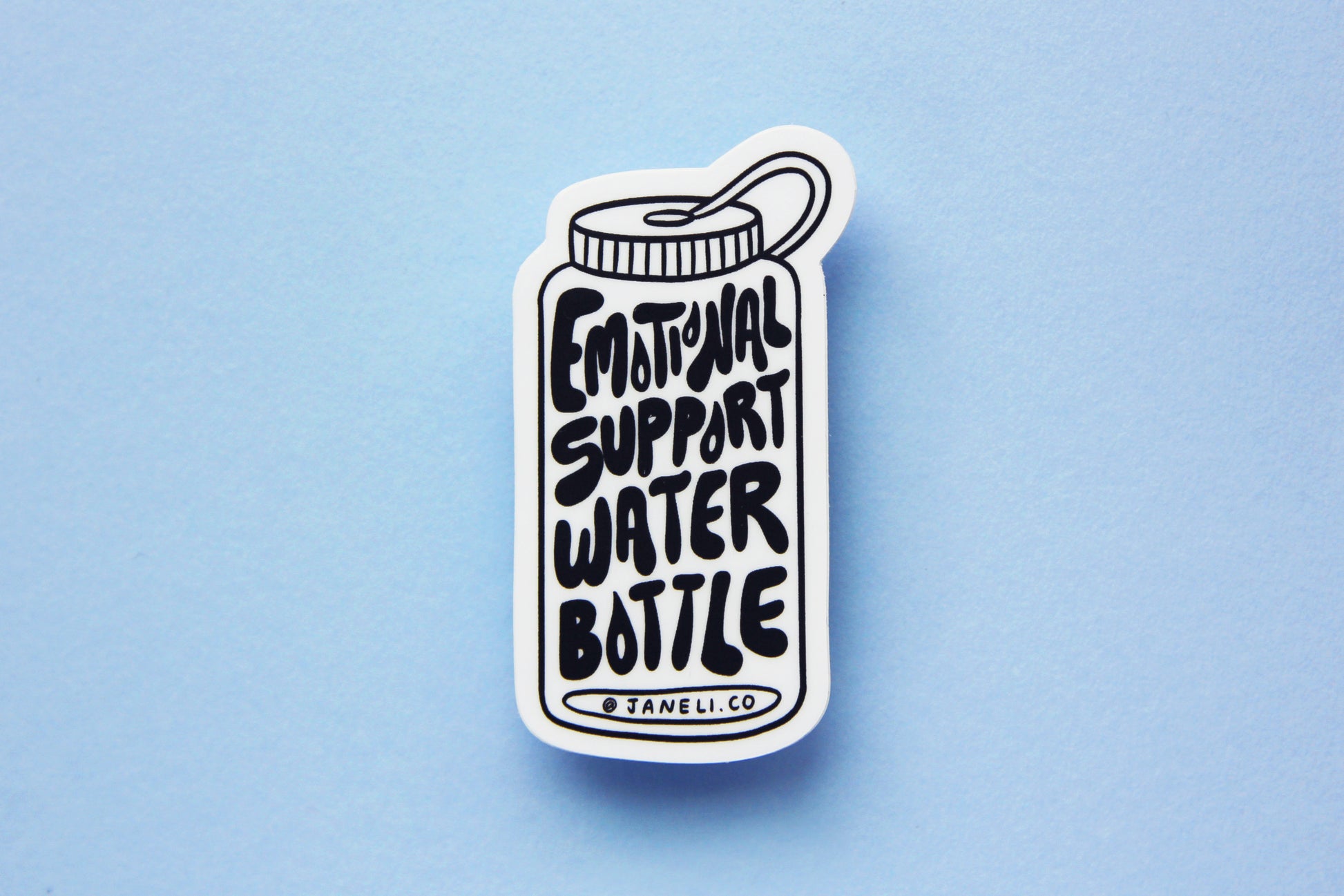 Emotional Support Water Bottle Sticker (Clear)
